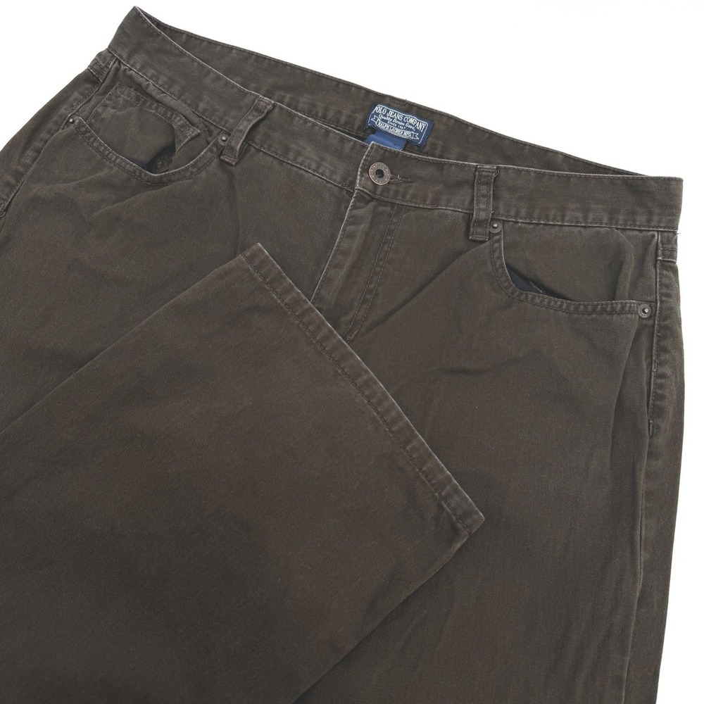 Polo Jeans Company Pants Womens 14 Brown Straight Leg 5 Pocket Denim Work 34x31